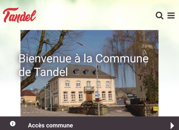 Screenshot: Homepage Gemeinde Tandel 
